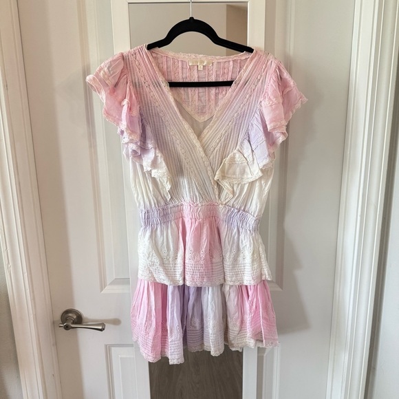 LoveShackFancy Pink Ombre Ruffle Mini Dress – Size M - Picture 2 of 7